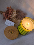 Green Ribbed Candle