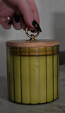 Green Ribbed Candle